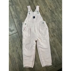 OshKosh B'gosh Baby Girl’s Pink White Glitter Gold Overalls Size 18Months